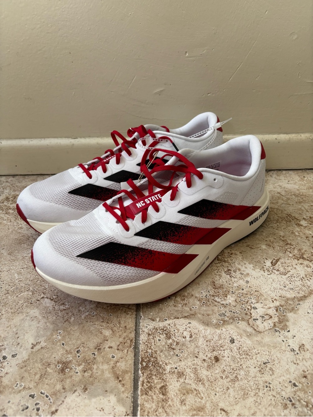 Adidas Adizero Evo SL NC State Running Wolfpack JQ4571 Men's Size 12.5 Shoes